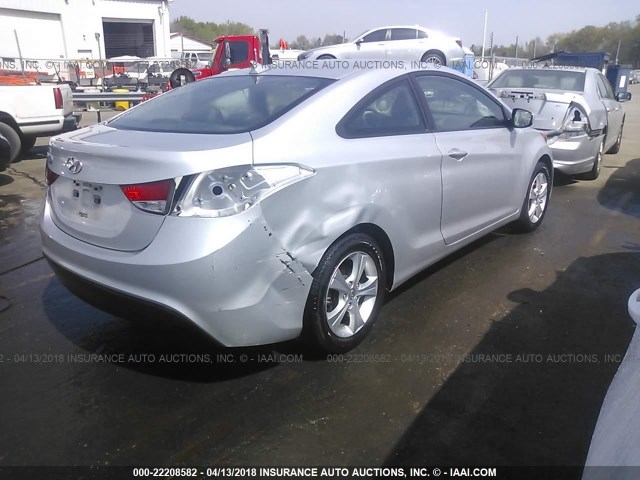 KMHDH6AE9DU015419 - 2013 HYUNDAI ELANTRA COUPE GS/SE SILVER photo 4