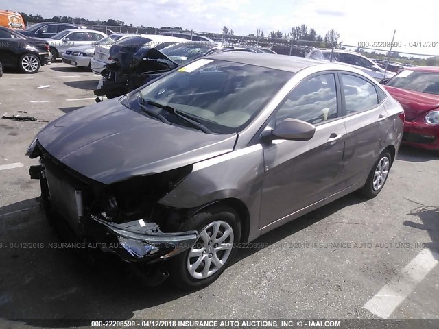 KMHCT4AE2CU214633 - 2012 HYUNDAI ACCENT GLS/GS GOLD photo 2