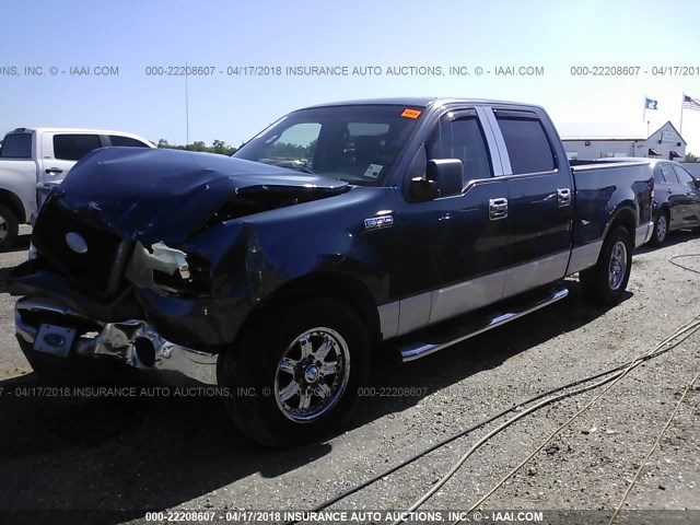 1FTPW12V06KD75587 - 2006 FORD F150 SUPERCREW BLUE photo 2