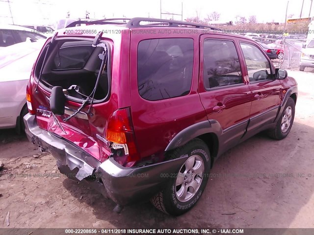 4F2CZ96123KM05454 - 2003 MAZDA TRIBUTE ES RED photo 4