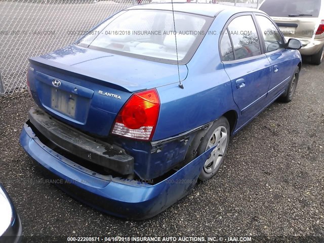 KMHDN46DX6U325319 - 2006 HYUNDAI ELANTRA GLS/GT/LIMITED BLUE photo 4