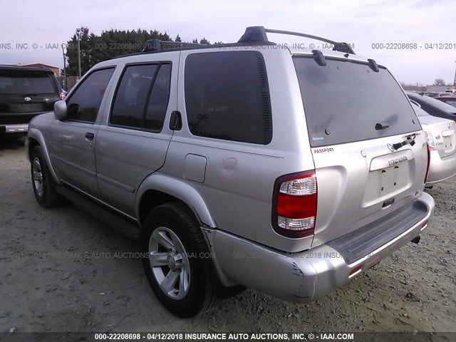 JN8DR09Y52W742494 - 2002 NISSAN PATHFINDER LE/SE SILVER photo 3