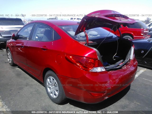 KMHCT4AE7DU534628 - 2013 HYUNDAI ACCENT GLS/GS RED photo 3