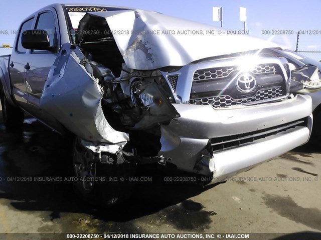 3TMLU4ENXBM072384 - 2011 TOYOTA TACOMA DOUBLE CAB SILVER photo 6