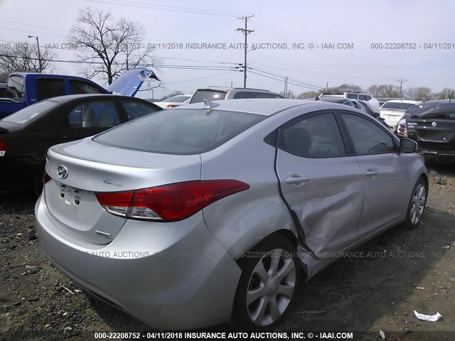 5NPDH4AE0DH439512 - 2013 HYUNDAI ELANTRA GLS/LIMITED SILVER photo 4