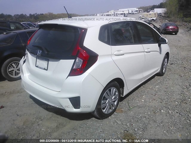 JHMGK5H5XHS012371 - 2017 HONDA FIT LX WHITE photo 4