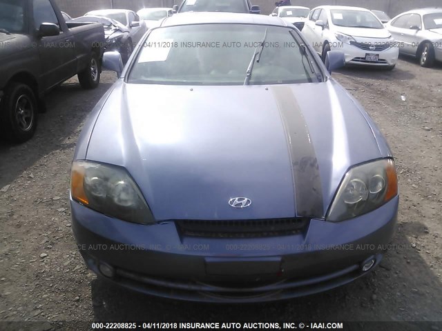 KMHHN65F04U126731 - 2004 HYUNDAI TIBURON GT BLUE photo 6