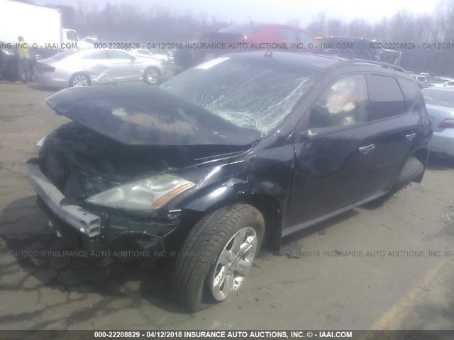 JN8AZ08W36W544361 - 2006 NISSAN MURANO SL/SE/S BLACK photo 2