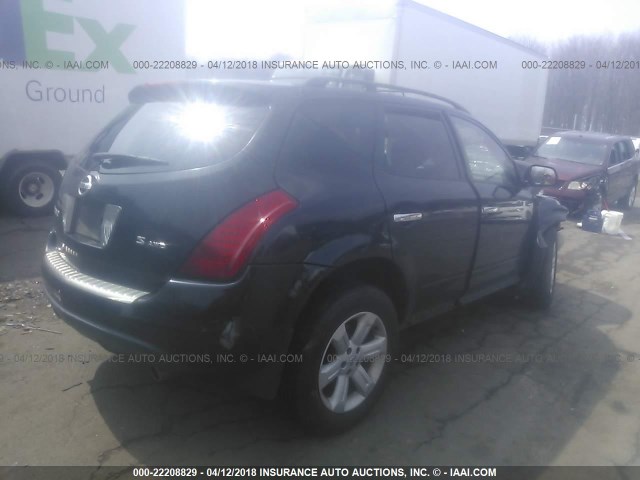 JN8AZ08W36W544361 - 2006 NISSAN MURANO SL/SE/S BLACK photo 4