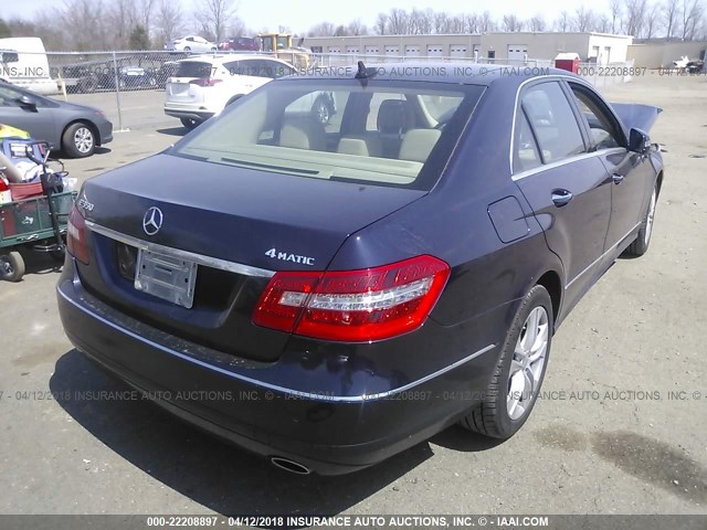 WDDHF8HB6BA324112 - 2011 MERCEDES-BENZ E 350 4MATIC BLUE photo 4