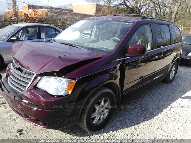 2A8HR54P18R821499 - 2008 CHRYSLER TOWN & COUNTRY TOURING MAROON photo 2