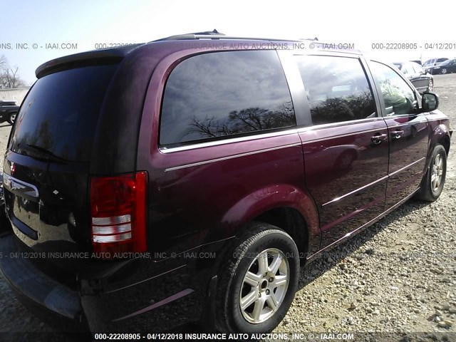 2A8HR54P18R821499 - 2008 CHRYSLER TOWN & COUNTRY TOURING MAROON photo 4