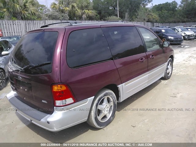 2FMZA5340YBB25666 - 2000 FORD WINDSTAR SEL BURGUNDY photo 4