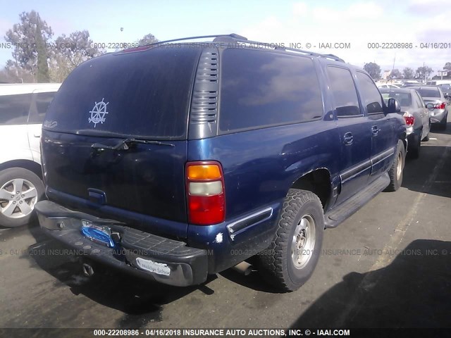 1GKEC16T32J115343 - 2002 GMC YUKON XL C1500 BLUE photo 4