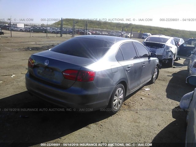 3VW2K7AJ1EM316270 - 2014 VOLKSWAGEN JETTA S 灰色 照片 4