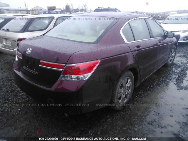 1HGCP2F4XCA150597 - 2012 HONDA ACCORD LXP MAROON photo 4