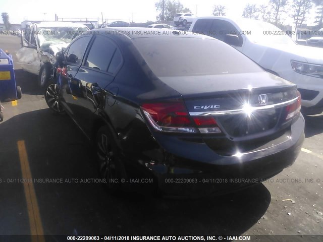19XFB2F93FE201610 - 2015 HONDA CIVIC EXL BLACK photo 3