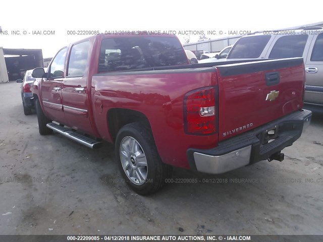 3GCPCSE09DG333096 - 2013 CHEVROLET SILVERADO C1500 LT RED photo 3