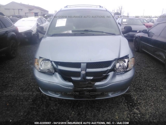 1D4GP24393B108719 - 2003 DODGE GRAND CARAVAN SE Light Blue photo 6