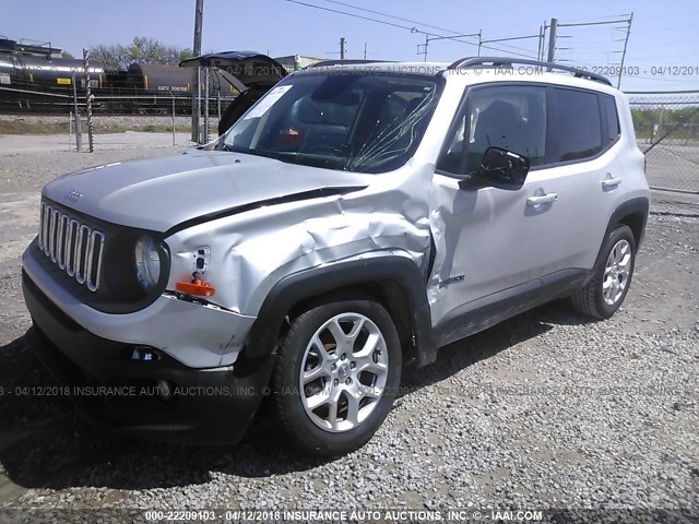 ZACCJABT7GPD87531 - 2016 JEEP RENEGADE LATITUDE SILVER photo 2