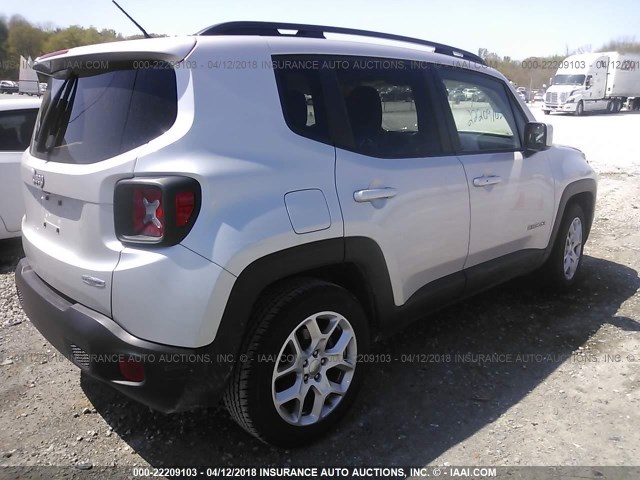 ZACCJABT7GPD87531 - 2016 JEEP RENEGADE LATITUDE SILVER photo 4