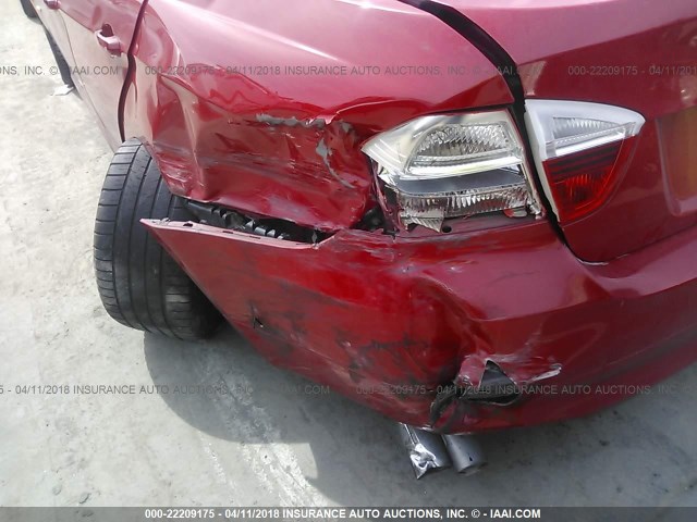 WBAVC53547FZ76918 - 2007 BMW 328 I SULEV RED photo 6