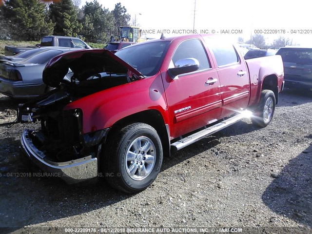 3GTP2VE36BG196453 - 2011 GMC SIERRA K1500 SLE RED photo 2