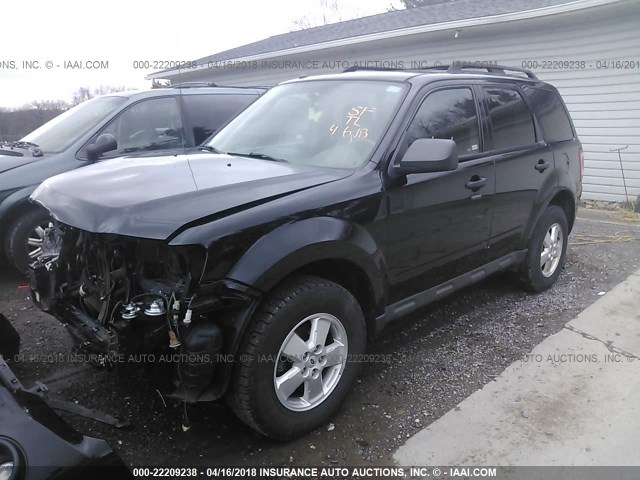 1FMCU0D73AKC31307 - 2010 FORD ESCAPE XLT BLACK photo 2