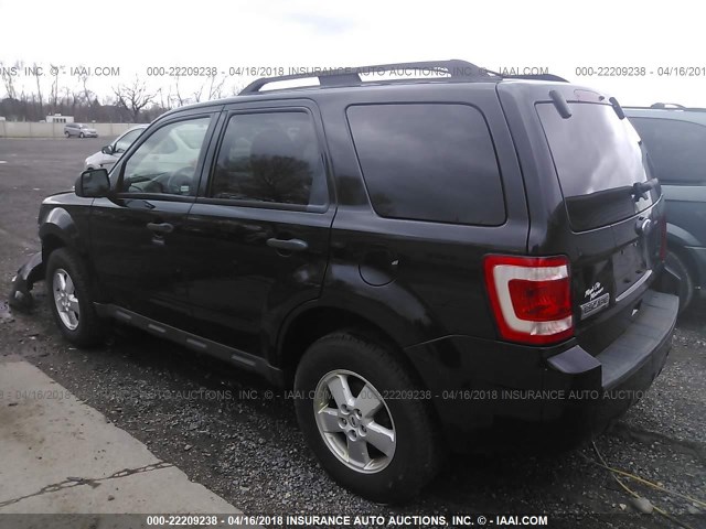 1FMCU0D73AKC31307 - 2010 FORD ESCAPE XLT BLACK photo 3