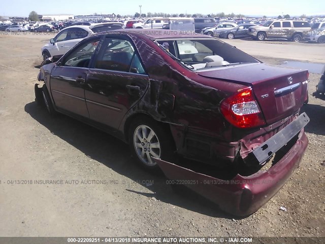 4T1BE30K02U057237 - 2002 TOYOTA CAMRY LE/XLE/SE 勃艮第红 照片 3