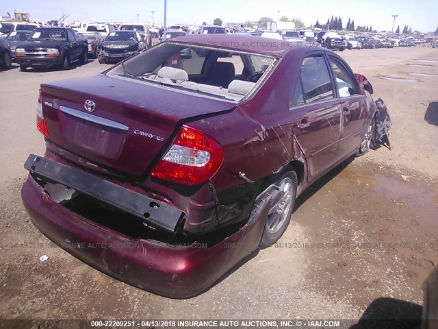4T1BE30K02U057237 - 2002 TOYOTA CAMRY LE/XLE/SE 勃艮第红 照片 4