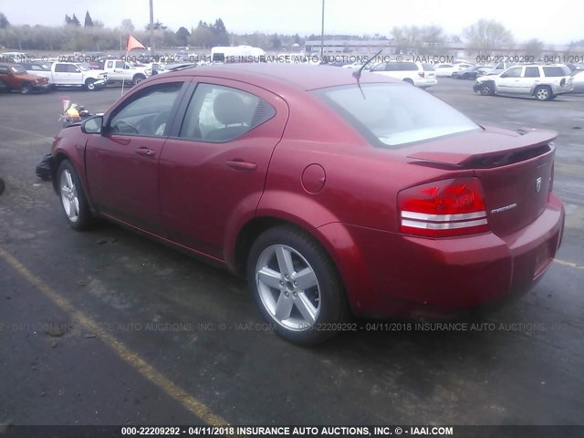 1B3LC56R58N603419 - 2008 DODGE AVENGER SXT RED photo 3