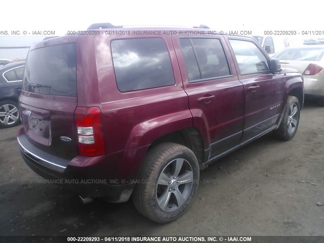 1C4NJRFB8HD176248 - 2017 JEEP PATRIOT LATITUDE RED photo 4