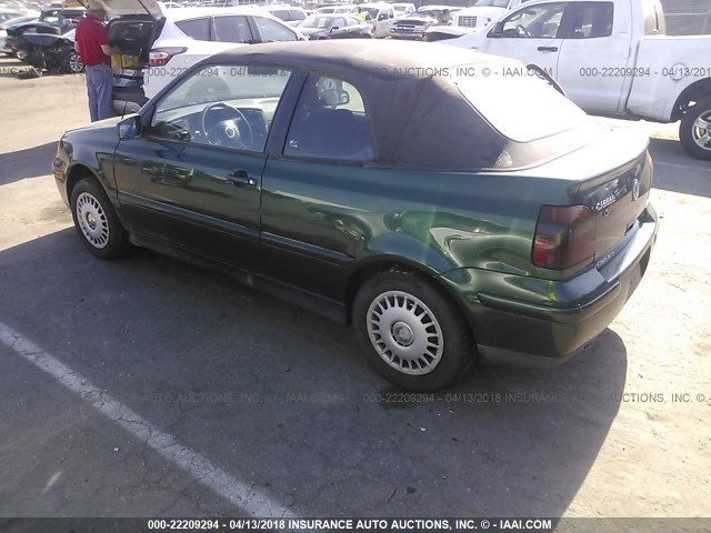 3VWCB61E1XM811962 - 1999 VOLKSWAGEN CABRIO GL GREEN photo 3