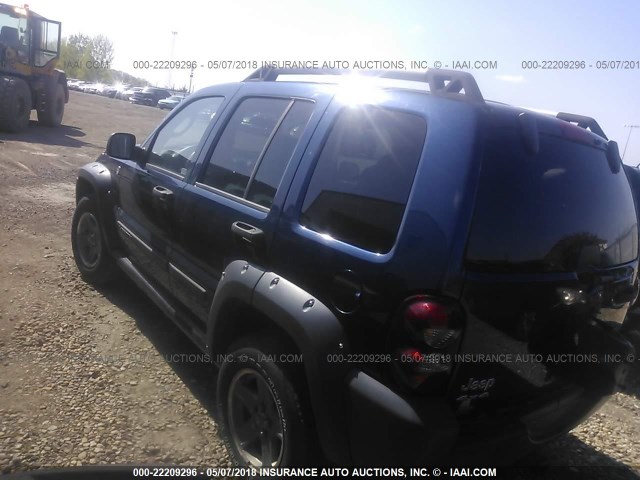 1J4GL38K55W629488 - 2005 JEEP LIBERTY RENEGADE BLUE photo 3