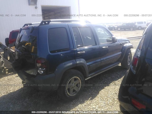 1J4GL38K55W629488 - 2005 JEEP LIBERTY RENEGADE BLUE photo 4