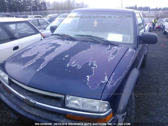 1GCCT19W318117088 - 2001 CHEVROLET S TRUCK S10 BLUE photo 6