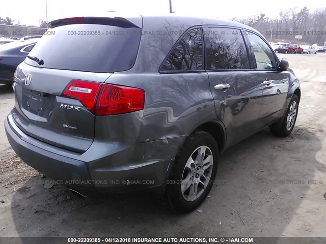2HNYD283X7H512897 - 2007 ACURA MDX TECHNOLOGY GRAY photo 4