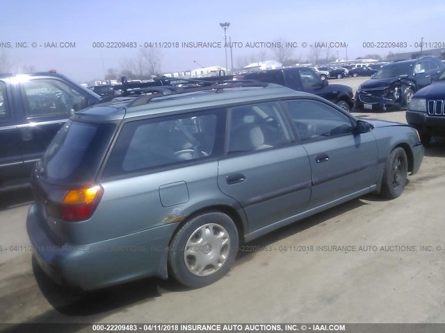 4S3BH635017308029 - 2001 SUBARU LEGACY L GREEN photo 4