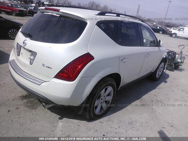 JN8AZ08W97W619274 - 2007 NISSAN MURANO SL/SE/S WHITE photo 4