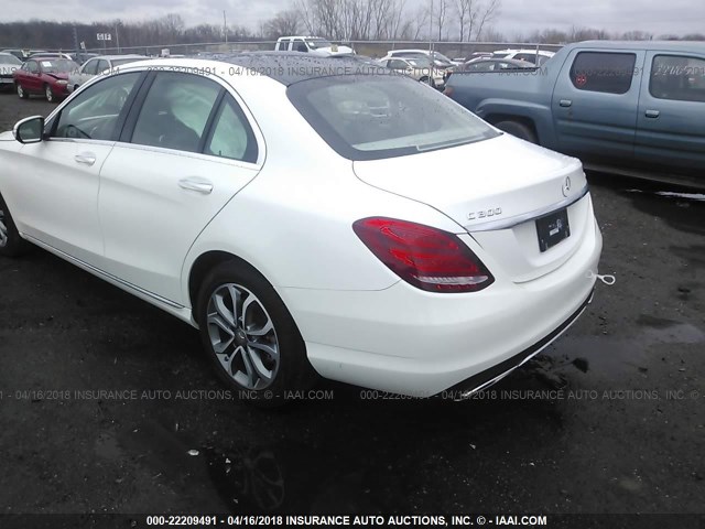 55SWF4KB8FU031827 - 2015 MERCEDES-BENZ C 300 4MATIC WHITE photo 3