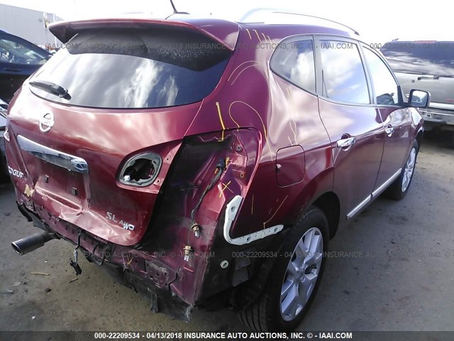 JN8AS5MV2CW401573 - 2012 NISSAN ROGUE S/SV RED photo 4