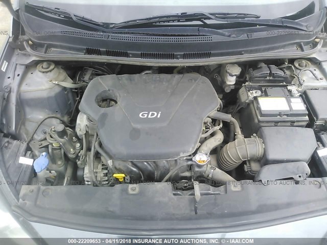 KMHCT4AE7EU601794 - 2014 HYUNDAI ACCENT GLS/GS GRAY photo 10