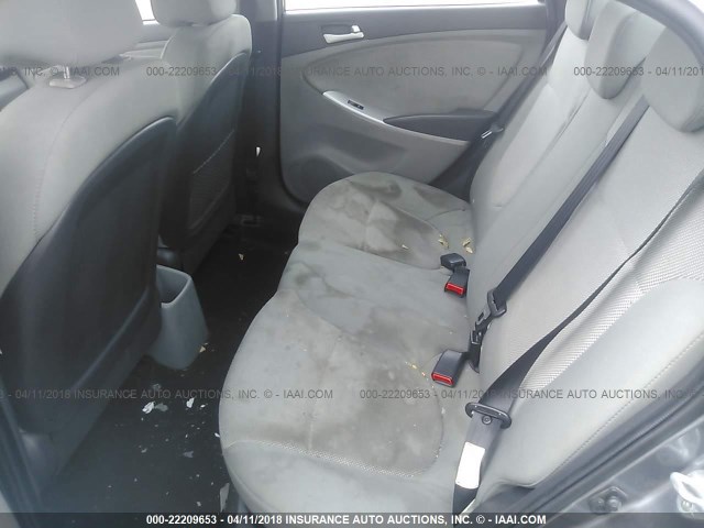 KMHCT4AE7EU601794 - 2014 HYUNDAI ACCENT GLS/GS GRAY photo 8