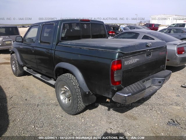 1N6ED27T5YC352570 - 2000 NISSAN FRONTIER CREW CAB XE/CREW CAB SE GREEN photo 3