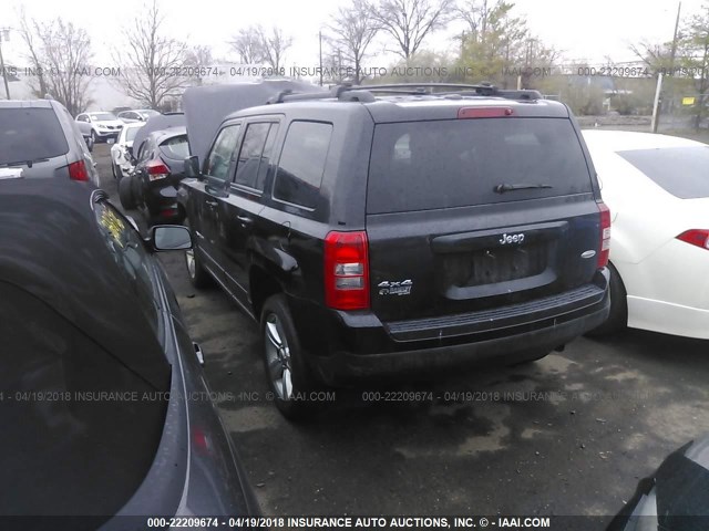 1C4NJRFB7ED913922 - 2014 JEEP PATRIOT LATITUDE BLACK photo 3