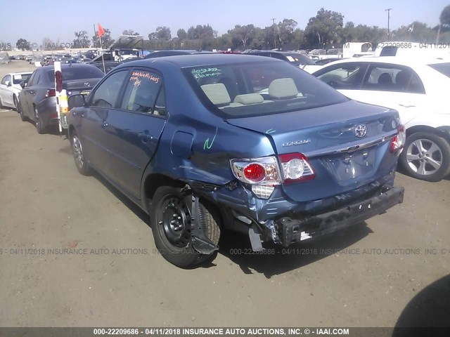 5YFBU4EE9CP069787 - 2012 TOYOTA COROLLA S/LE BLUE photo 3