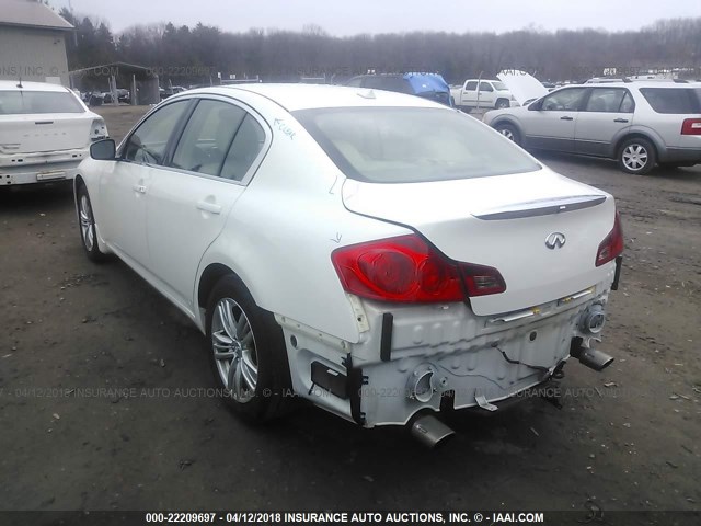 JN1DV6AR1CM862288 - 2012 INFINITI G25 WHITE photo 3