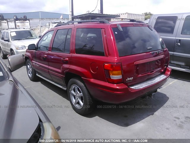 1J8GW68J23C610362 - 2003 JEEP GRAND CHEROKEE OVERLAND RED photo 3