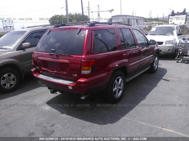 1J8GW68J23C610362 - 2003 JEEP GRAND CHEROKEE OVERLAND RED photo 4